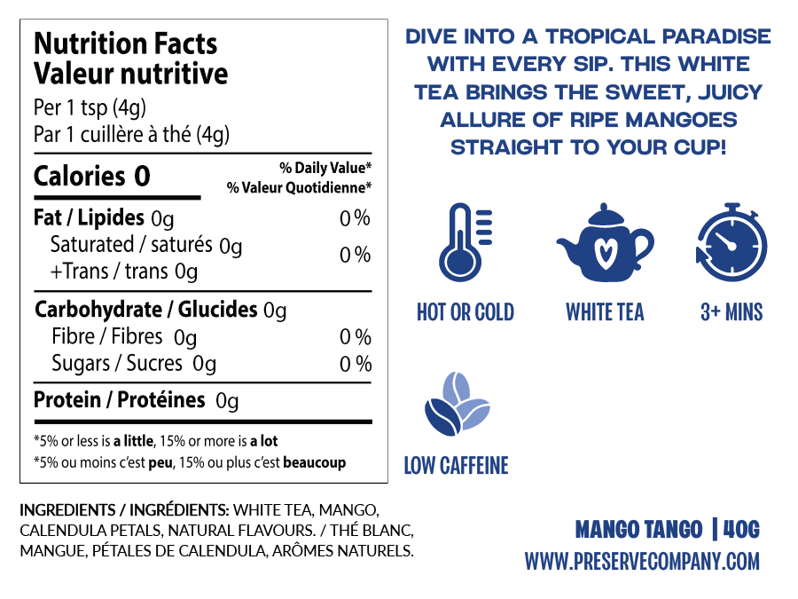 White Tea, Mango Tango, 40g