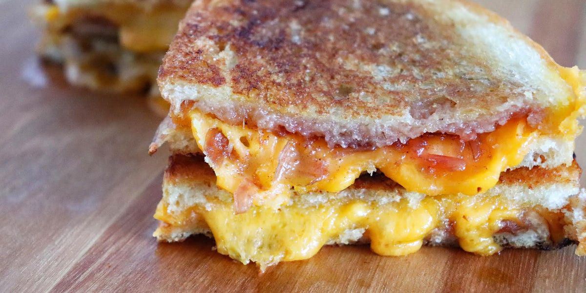 Rhubarb Relish and Aged Cheddar Toasties