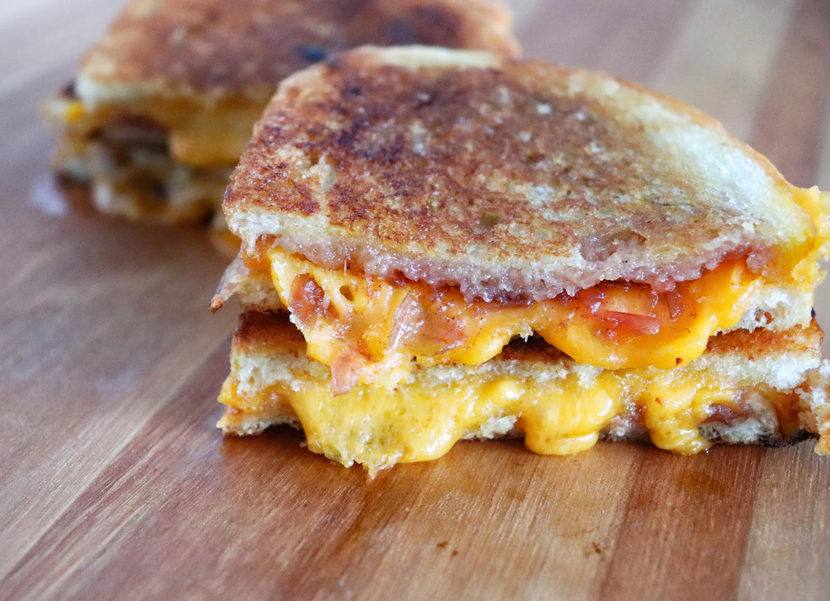 Rhubarb Relish And Aged Cheddar Toasties