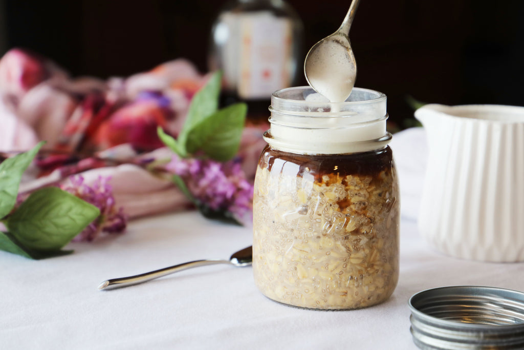 Coffee Lovers Overnight Oats with Maple Syrup, GF V