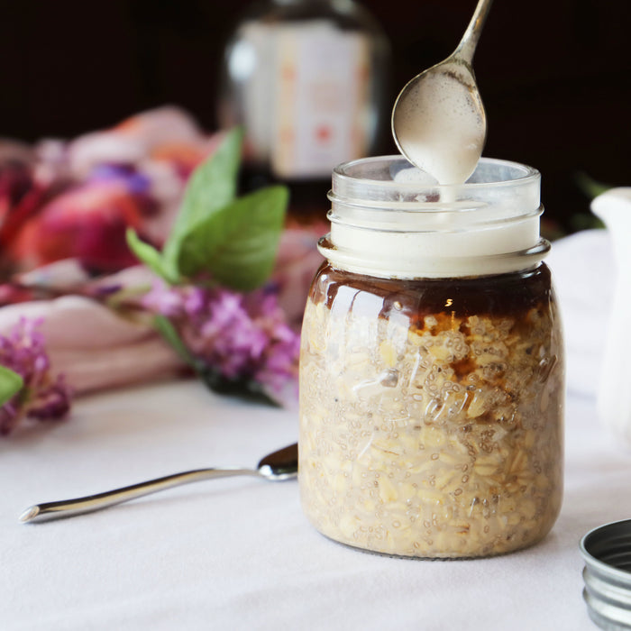 Coffee Lovers Overnight Oats with Maple Syrup, GF V