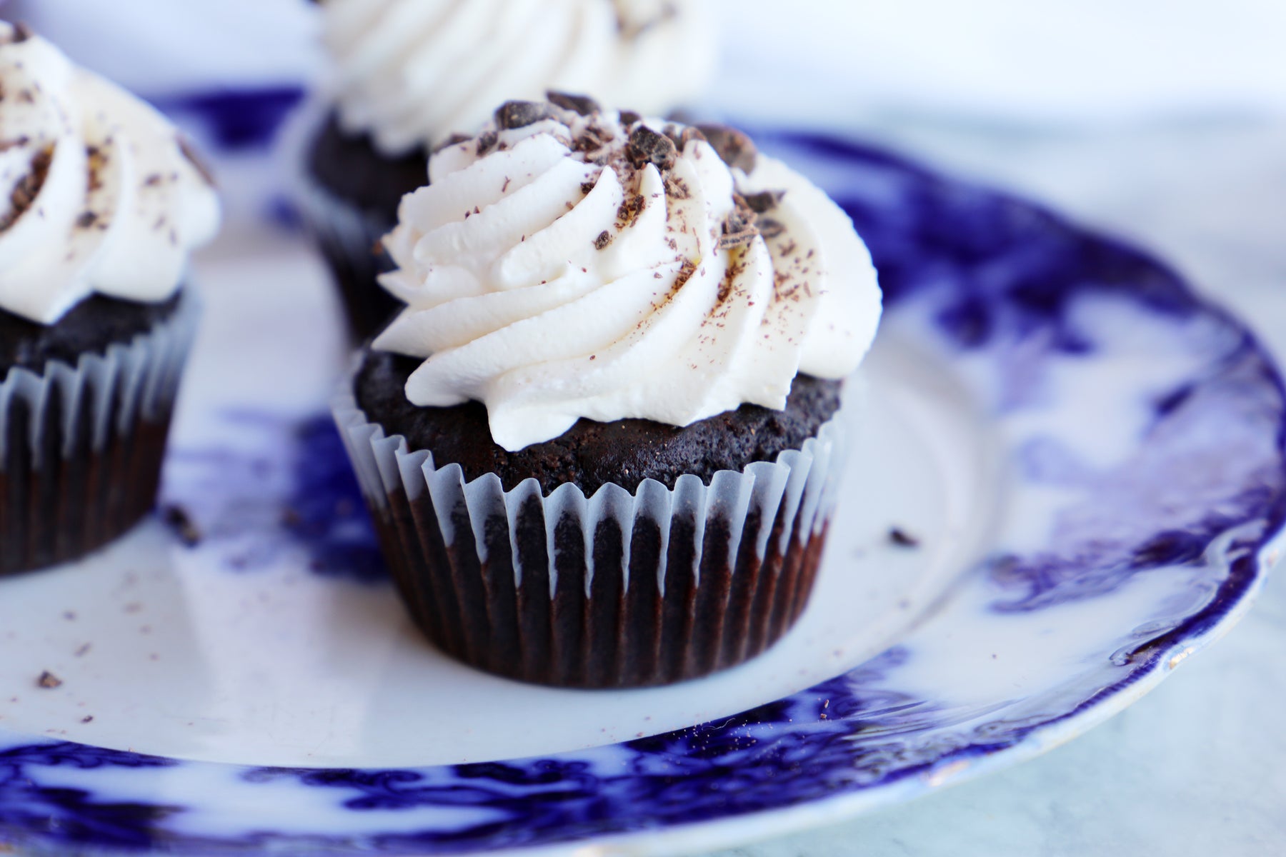 Black Forest Cupcakes with Cherries in Brandy Filling