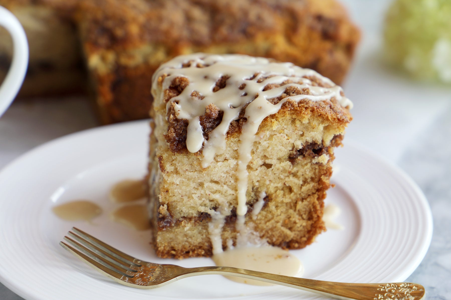 Cinnamon Coffee Cake with Maple Drizzle