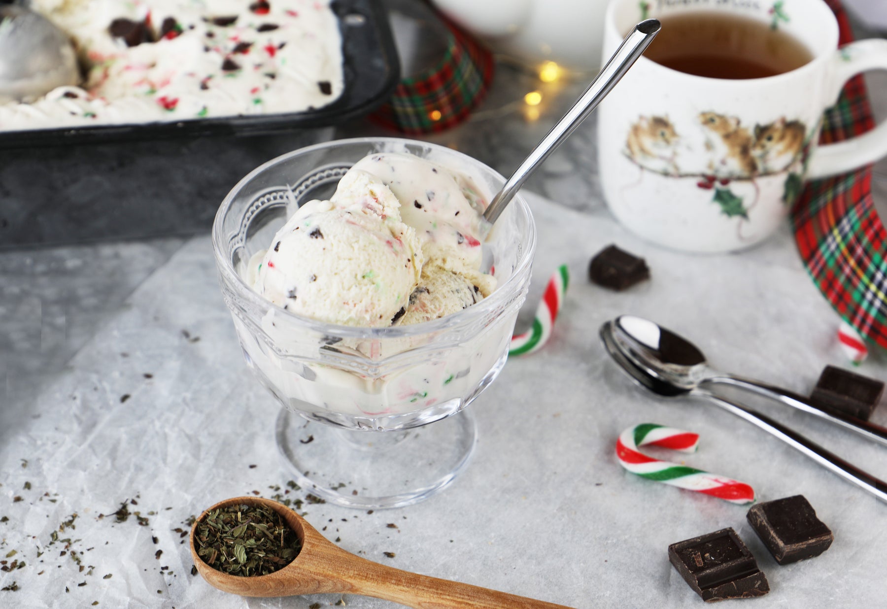 Peppermint Tea Candy Cane Ice Cream