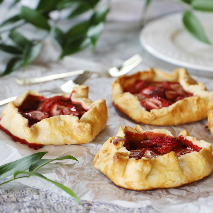 Strawberry Galettes with Peppermint Tea Syrup