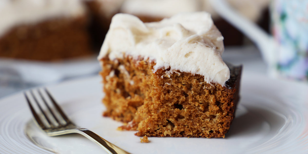 Gingerbread Sheet Cake with Chai Cream Cheese Frosting