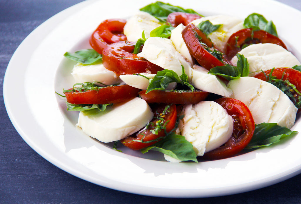 Fresh Mozzarella, Kumato & Garlic Scape Salad