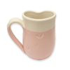 Pottery Mug, Heart Shaped, Pink, Left Handed