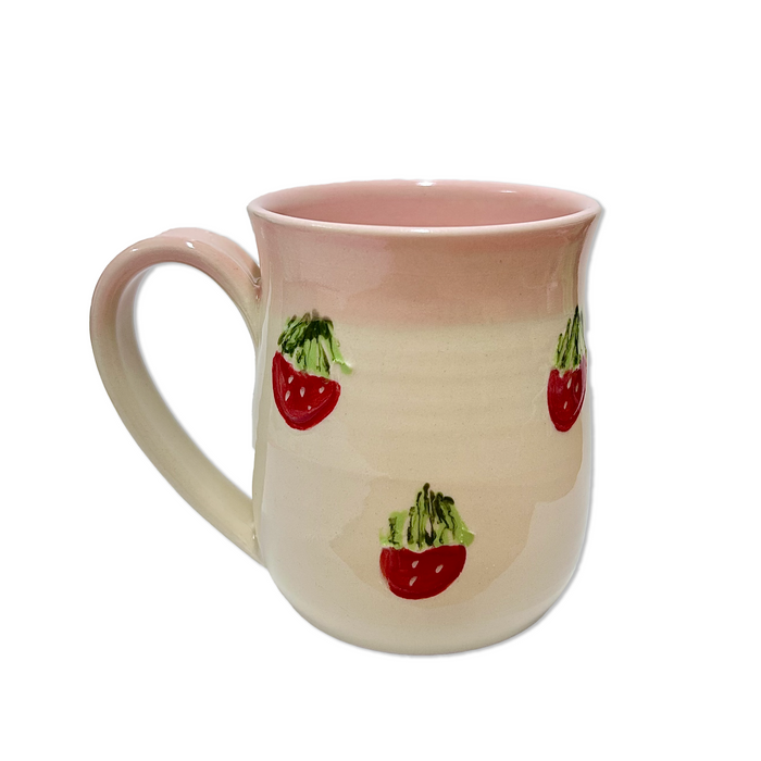 Pottery Mug, Strawberries