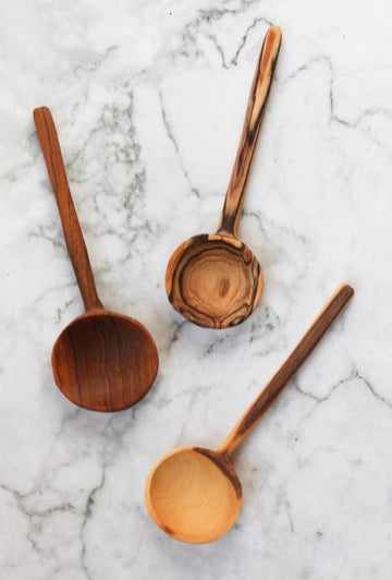 Circular Tea Spoon Hand-carved Round Tea Spoon