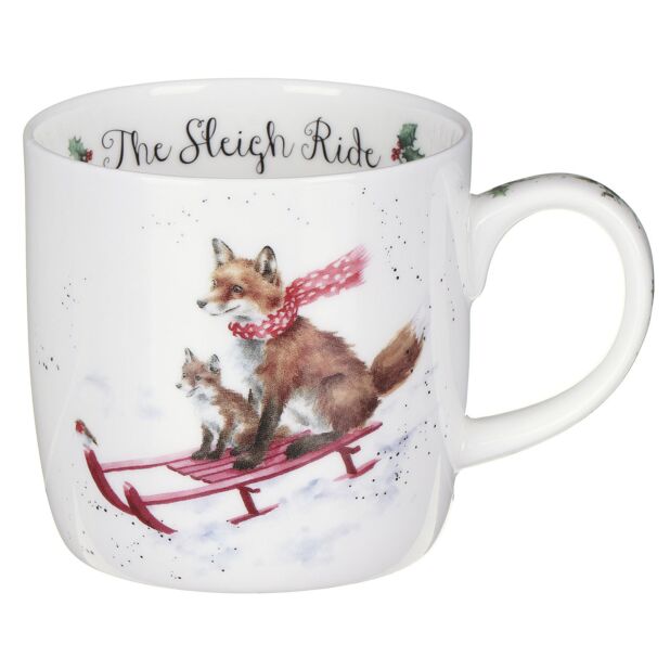 Wrendale Mug, Sleigh Ride