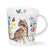 Dunoon Mug, Lomond, Floral Cats, Tabby 