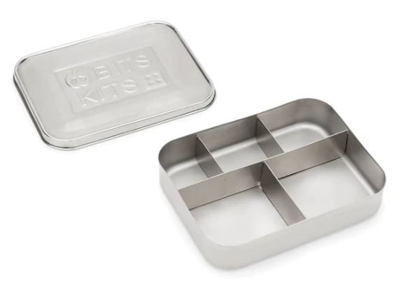 BITS KITS Stainless Steel Snack Container, 5 sections