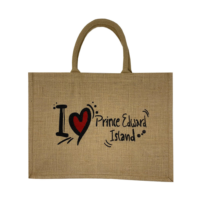 I Love Prince Edward Island Burlap Bag