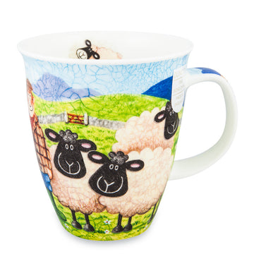 Handcrafted Fine Bone China Dunoon Mug, Nevis, Sheepies Farmer 