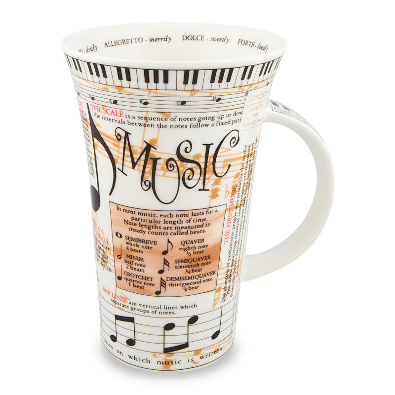 Handcrafted Fine Bone China Dunoon Mug, Glencoe, Music 