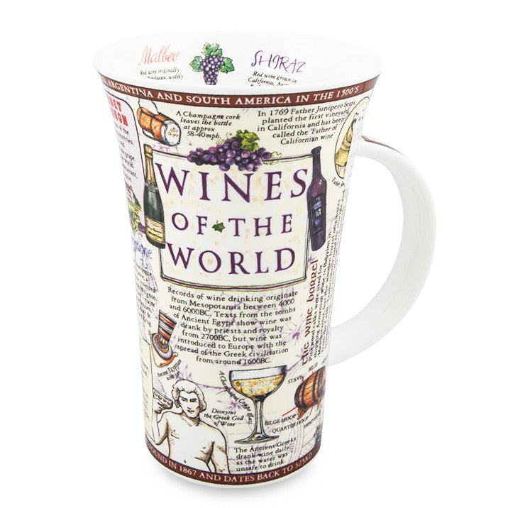 Handcrafted Fine Bone China Dunoon Mug, Glencoe, Wines of the World 