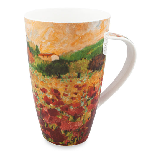 Handcrafted Fine Bone China Dunoon Mug, Henley, Paysage Red 