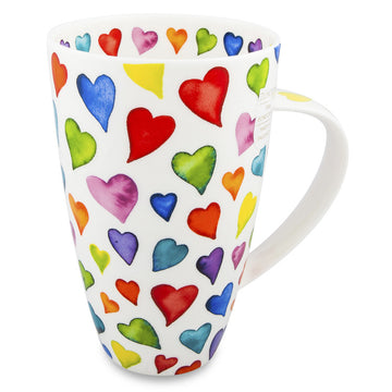 Handcrafted Fine Bone China Dunoon Mug, Henley, Warm Hearts