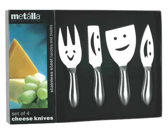 Faces Cheese Knives, Set of 4