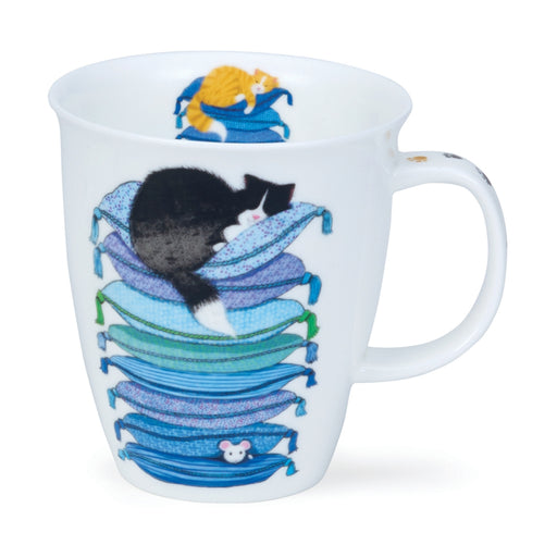 Dunoon Mug, Nevis, Sleepy Cats Blue