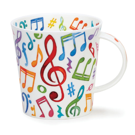  This superb, colourful music mug is the latest addition to our range from the talented Caroline Bessey. Featuring many recognizable notes and musical symbols which are regularly seen on musical scores, this is a sure fire winner for any music lover.